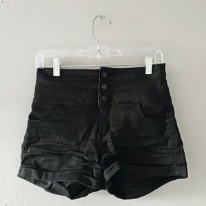 High waisted black shorts